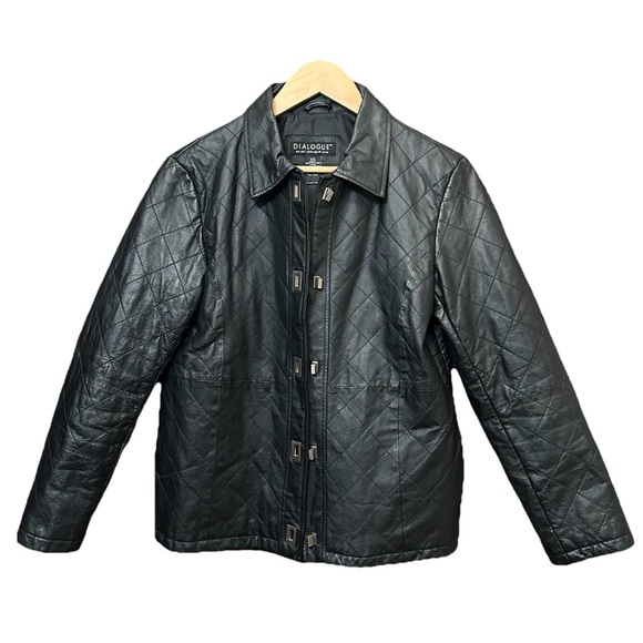 Dialogue Black Quilted Leather Jacket - Picture 1 of 4